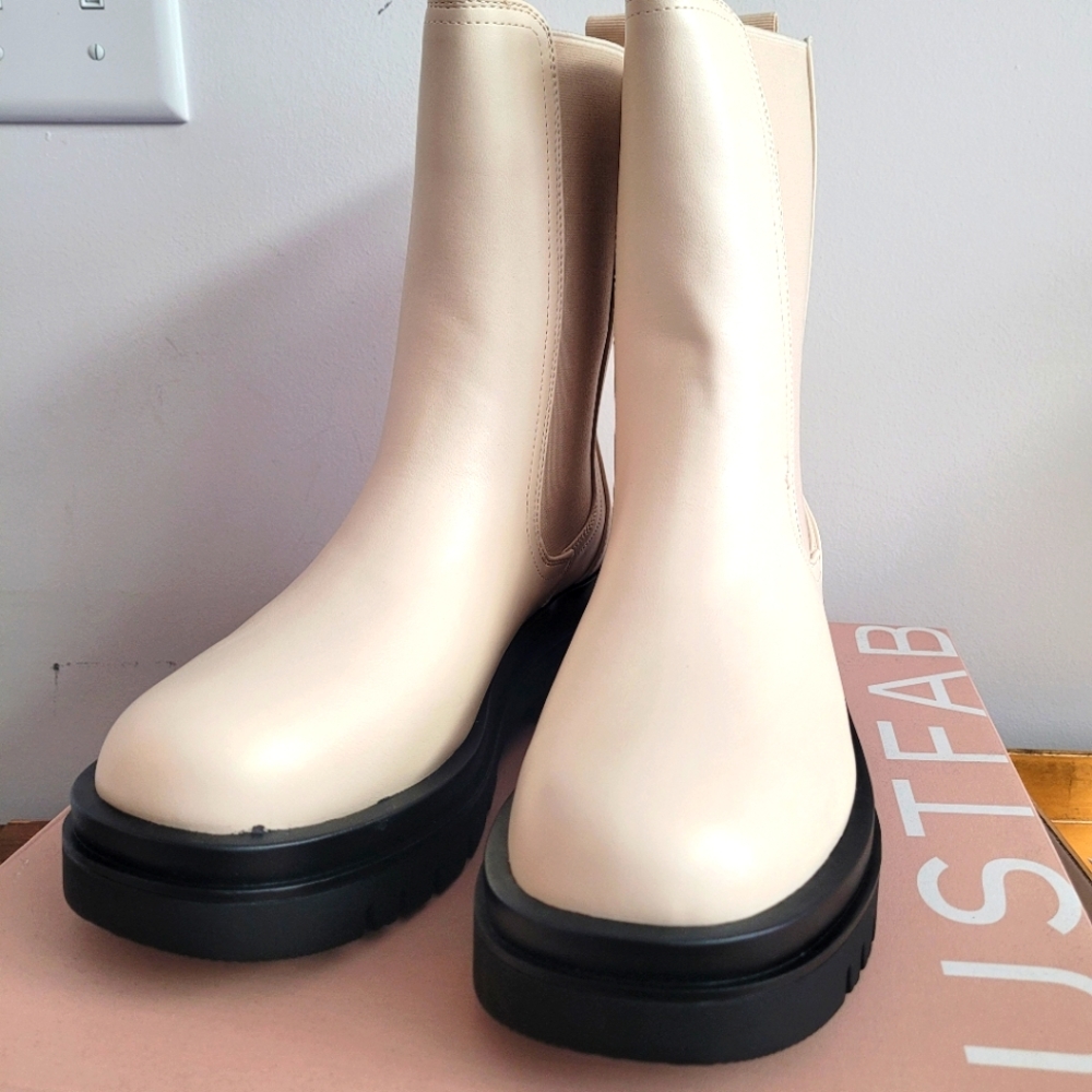 Cream Bootie Platforms